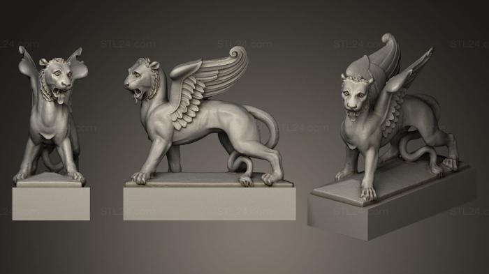 Figurines lions tigers sphinxes (lion of saint mark markuslowe, STKL_0049) 3D models for cnc