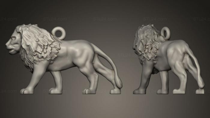 Figurines lions tigers sphinxes (Lion Pendant Bigger Head, STKL_0050) 3D models for cnc