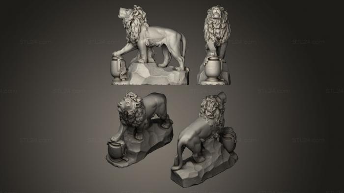 Figurines lions tigers sphinxes (lon from thomas cribb memorial, STKL_0064) 3D models for cnc