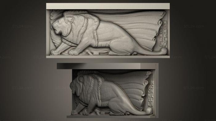 Figurines lions tigers sphinxes (memorial luxembourg city, STKL_0074) 3D models for cnc