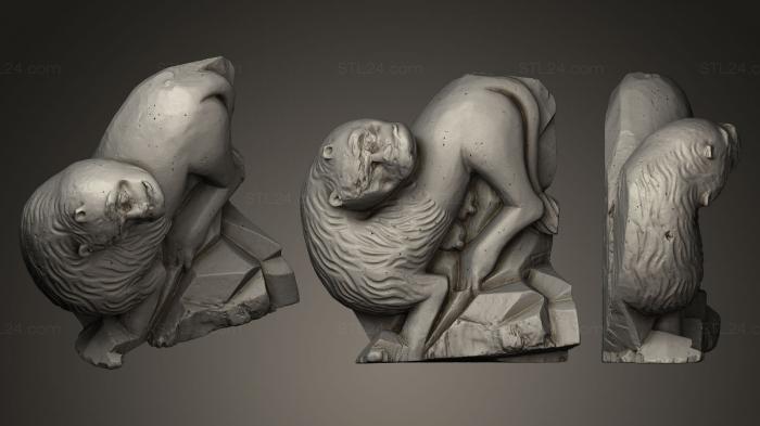 Figurines lions tigers sphinxes (Sculpture of a Lion 17th c unknown sculptor, STKL_0084) 3D models for cnc
