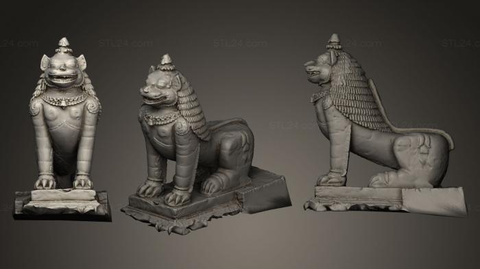 Figurines lions tigers sphinxes (Black Lion Guardian, STKL_0109) 3D models for cnc
