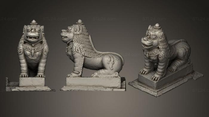Figurines lions tigers sphinxes (Black Stone Lion, STKL_0111) 3D models for cnc