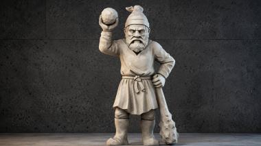 New Products Bearded gnome with a staff holding a ball STL model 3d model