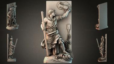Статуэтки мужчин (Механик с гаечным ключом барельеф, STKMJI_000004) 3D модель для ЧПУ станка