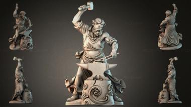 Статуэтки мужчин (Кузнец с молотом и наковальней статуэтка, STKMJI_000006) 3D модель для ЧПУ станка