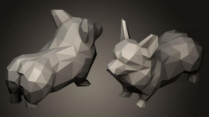 Низкополигональный Корги STL для 3D-печати