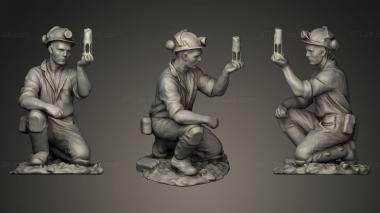 Military figurines Testing for gas Nottinghamshire Miners 3d model