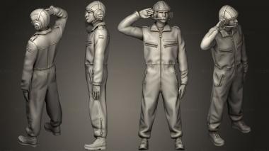 Military figurines tank crew leopard 04 3d model