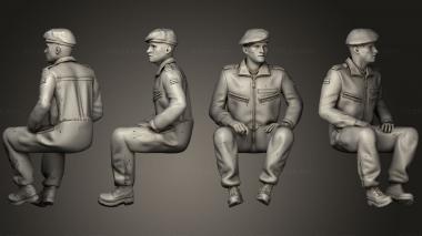 Military figurines tank crew leopard 07 3d model