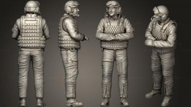 Military figurines Abrams US tank crew 3 3d model