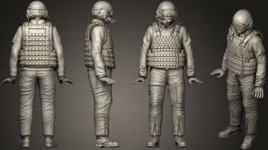 Military figurines Abrams US tank crew 4 3d model
