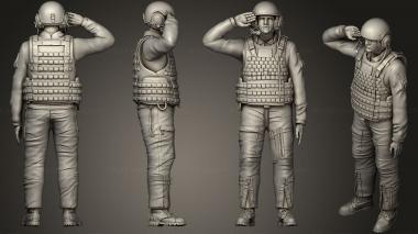 Military figurines Abrams US tank crew 5 3d model