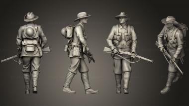 Military figurines Australia soldiers 1 2 3d model