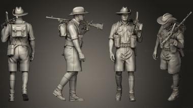 Military figurines British Australia soldiers 2 4 3d model