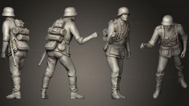 Military figurines Flak 88 and soldiers 4 3d model