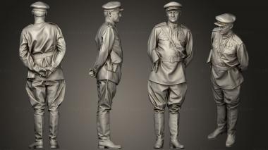 Military figurines man in officer uniform 3d model