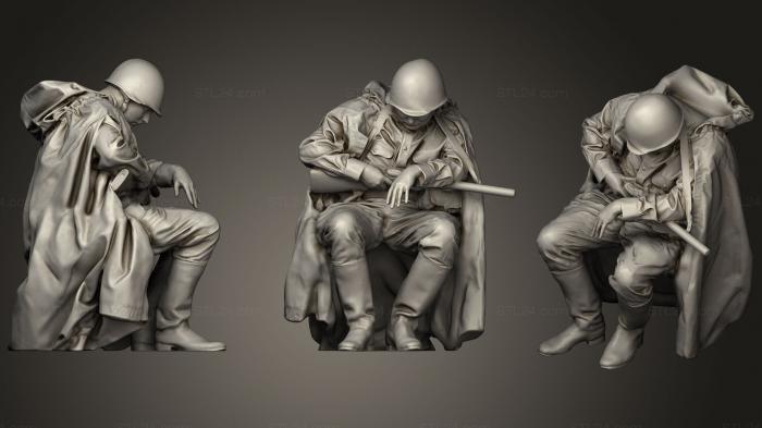 Military figurines (man in soviet soldier uniform with ppsh, STKW_0482) 3D models for cnc