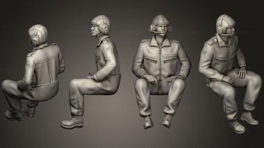 Military figurines tank crew leopard 01 3d model