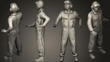 Military figurines tank crew leopard 02 3d model