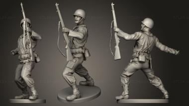 Military figurines American soldier ww2 grenade A1 3d model