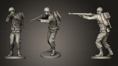 Military figurines American soldier ww2 Shoot Stand A1 3d model