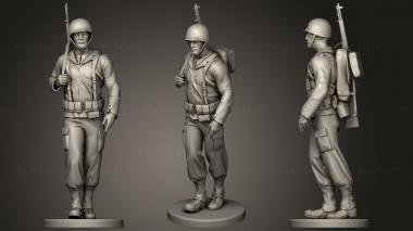 Military figurines American soldier ww2 walk A1 3d model