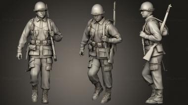Military figurines american soldiers ww2 1 3d model