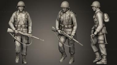 Military figurines american soldiers ww2 6 3d model