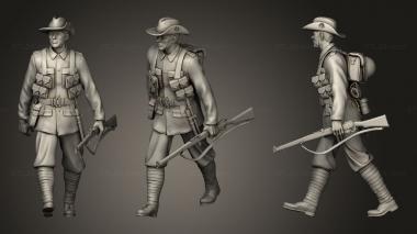 Military figurines australia soldiers ww1 2 3d model