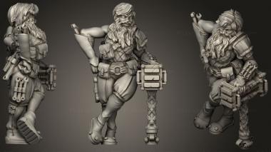Military figurines BattleSmith Female Bearded 3d model