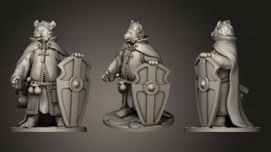 Military figurines Bear Cleric   Tabletop Miniature 3d model