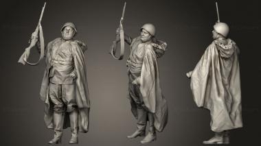 Military figurines big man in soviet soldier suit with ppsh 3d model