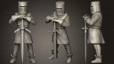 Military figurines BLACK KNIGHT SINGLE POSE 3d model