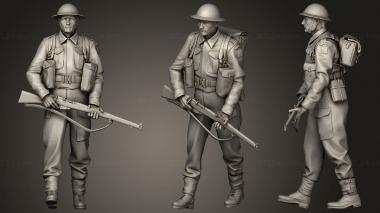 Military figurines british soldiers ww2 4 3d model