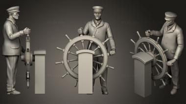 Military figurines captain and offecers of sailing ship1 3d model