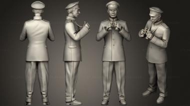 Military figurines captain and offecers of sailing ship2 3d model