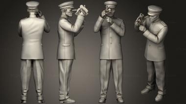 Military figurines captain and offecers of sailing ship3 3d model