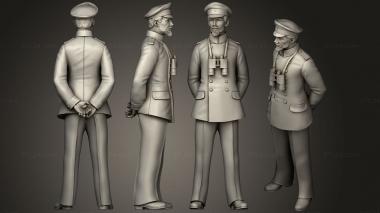 Military figurines captain and offecers of sailing ship4 3d model