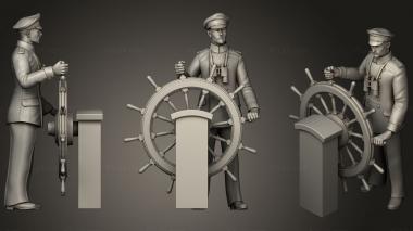 Military figurines captain and offecers of sailing ship5 3d model