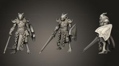 Military figurines Dragonborn Paladin Miniature 3d model