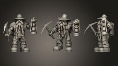 Military figurines Dwarf Archeologist with a Lantern 3d model