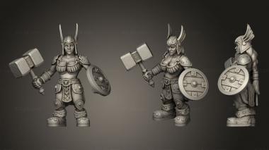 Military figurines Dwarf Female Footman 345 3d model