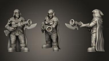 Military figurines Dwarf Female Hunter Shooting 345 3d model
