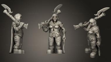 Military figurines Dwarf Female Hunter 3d model