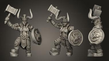 Military figurines Dwarf Female Paladin Tank 345 3d model