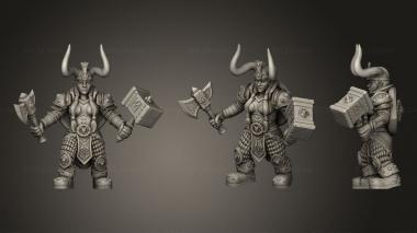 Military figurines Dwarf Female Paladin with Weapons 345 3d model