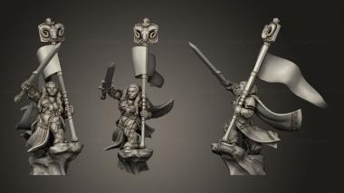 Military figurines Dwarf Female Standard Bearer 345 3d model