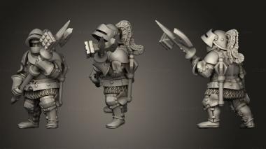 Military figurines Dwarf Heavy Infantry   With Pollaxe 3d model