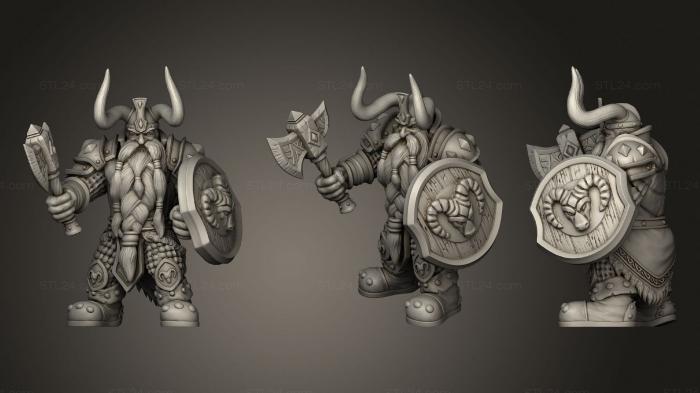 Military figurines (Dwarf Paladin Tank, STKW_0871) 3D models for cnc